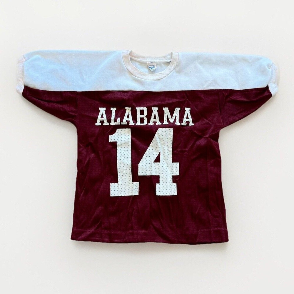 Alabama Crimson Tide Jersey Youth M Artex Nylon / Polyester 80s‎ Retro Vintage